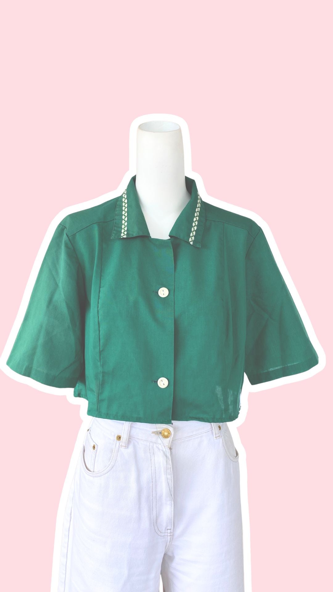 chemise crop top verte