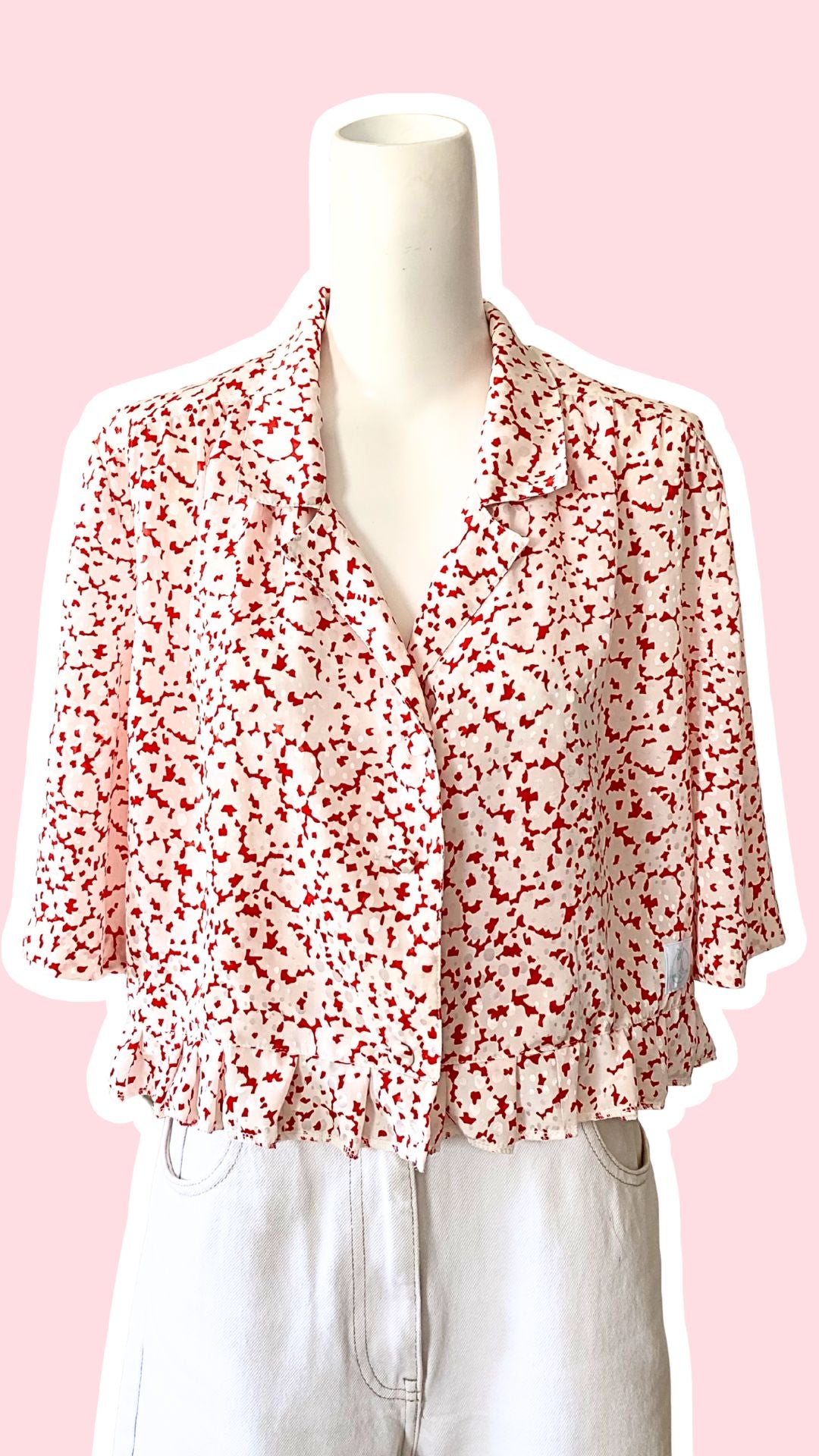 Froufrou • T. 36 à 40 • Chemise satiné points rouge