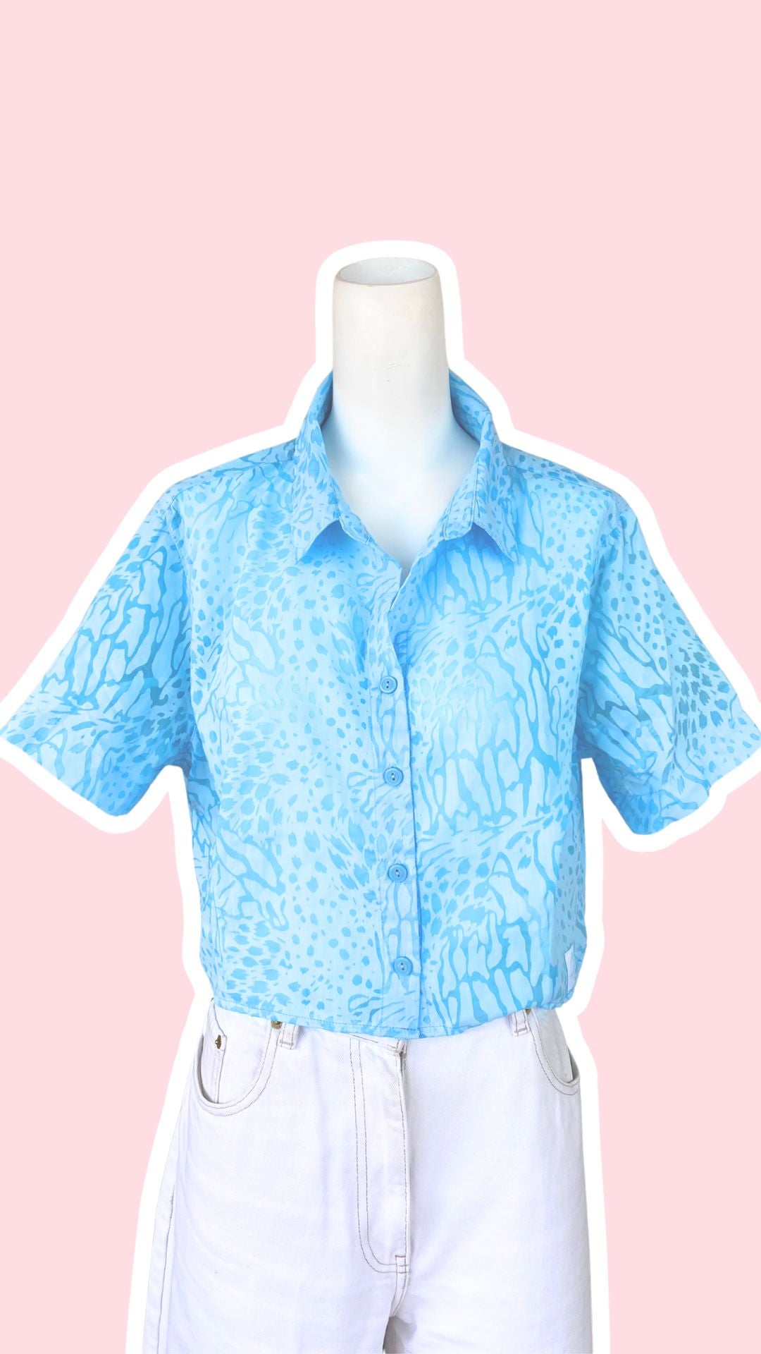 chemise crop top turquoise