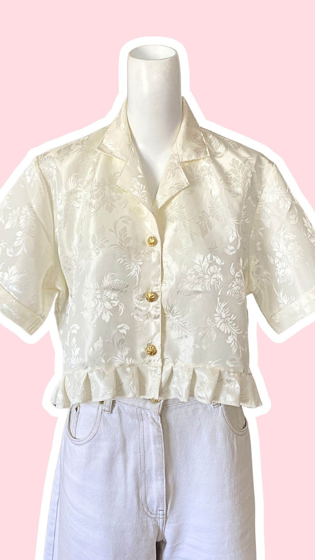 Froufrou • T. 34 à 38 • Chemise blanche satiné reliefs