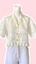 Froufrou • T. 34 à 38 • Chemise blanche satiné reliefs