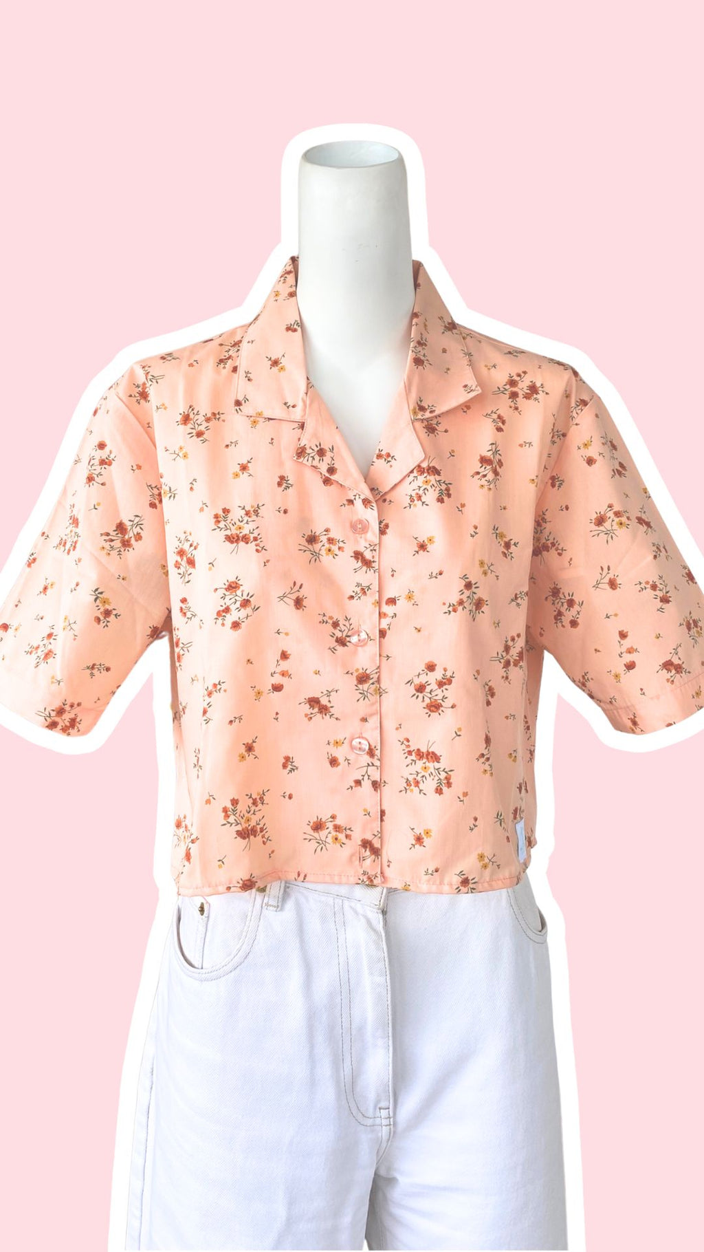 chemise crop top liberty corail