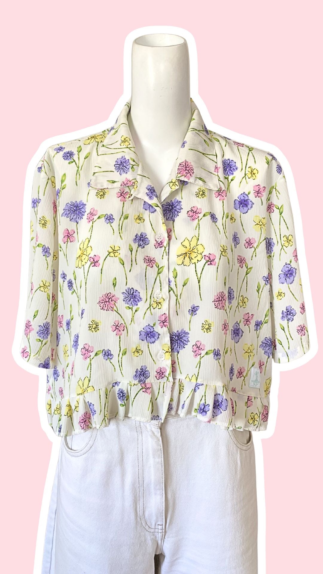 Froufrou • T. 36 à 44 • Chemise blanche fleurie