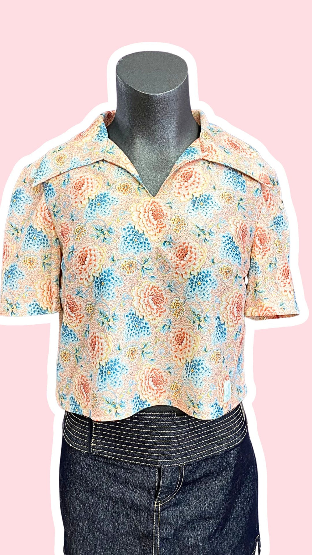Cropped • T. 32 à 34 • Crop top 70s fleuri