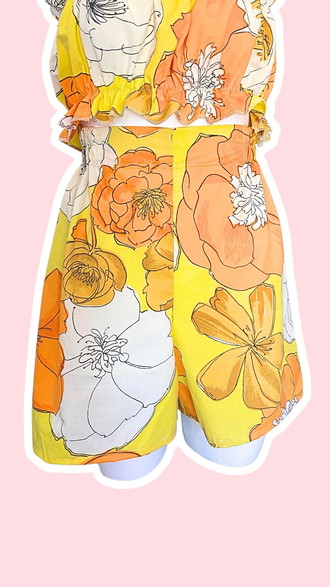 Short • T.S • Short upcyclé motifs floraux 70s