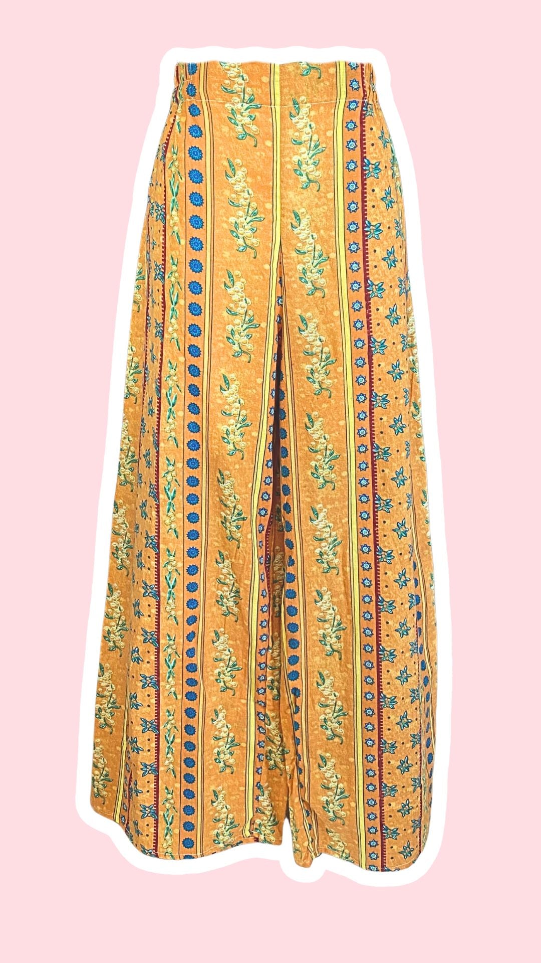 Pants • Taille XS/S, M, L & XL • Pantalon upcyclé orange à motifs