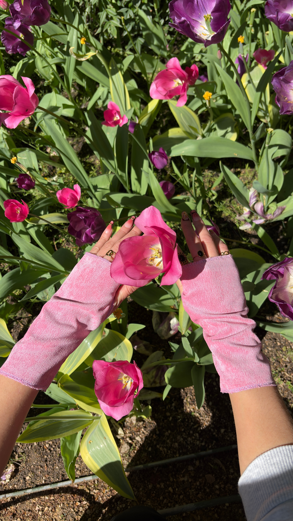 Mitaines •velours rose