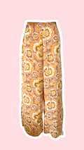 Pants • Taille L • Pantalon upcyclé motif fleurs orange