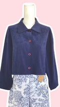 Cropped Jacket • T. 36 à 40 • Surchemise courte bleu foncé
