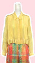 Froufrou • T. 36 à 40 • Chemise crop top jaune