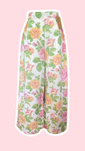 Pants • Taille M • Pantalon upcyclé blanc à fleurs