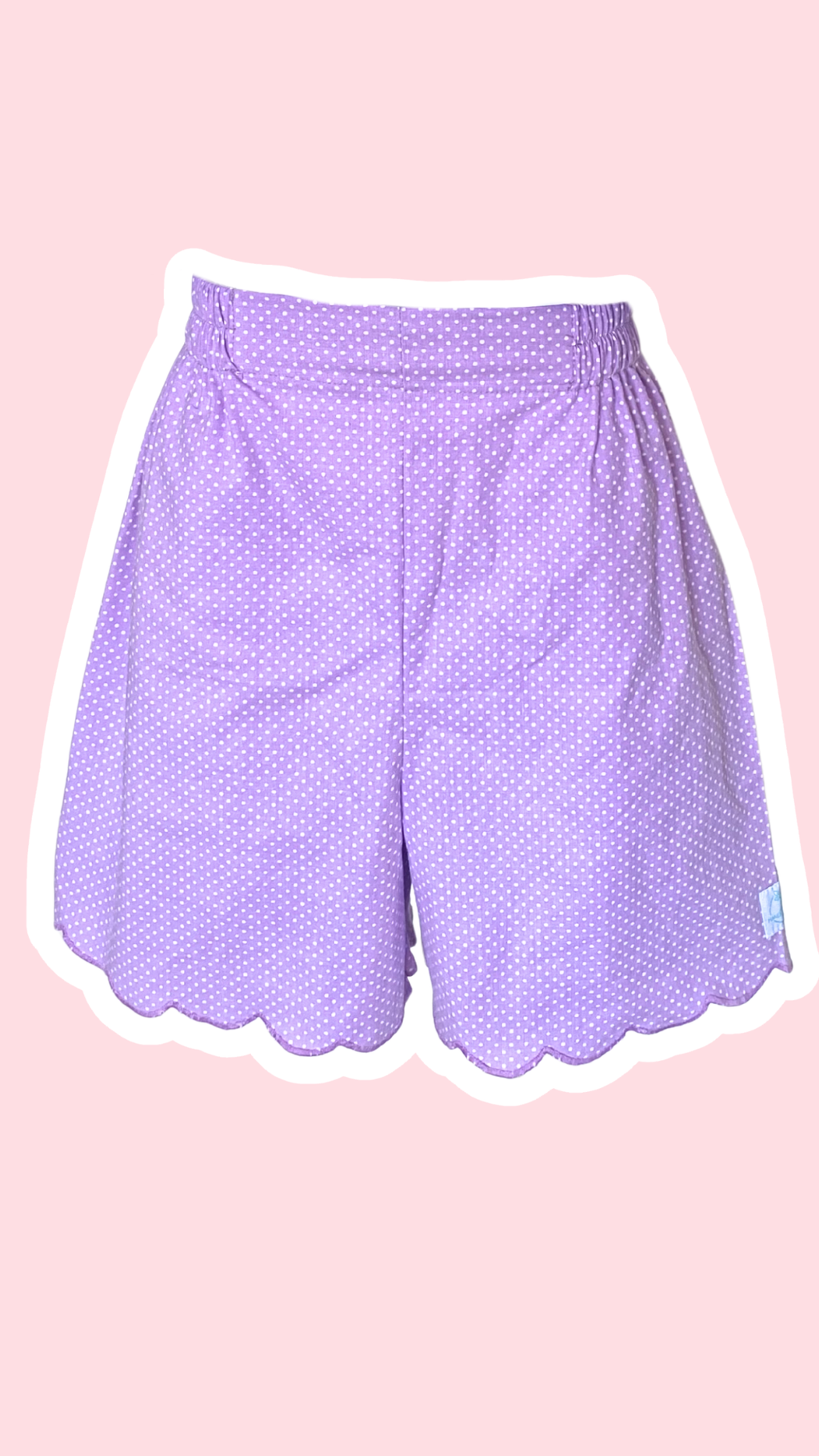 Short • T.S • Short upcyclé lila à pois blanc