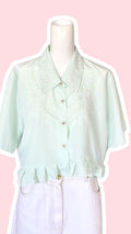Froufrou • T. 34 à 38 • Chemise vert pastel brodée