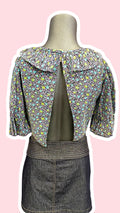 Cropped • T. 34 à 36 • Top dos nu liberty bleu marine