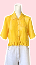 Froufrou • T. 32 à 36 • Chemise jaune et poche brodée
