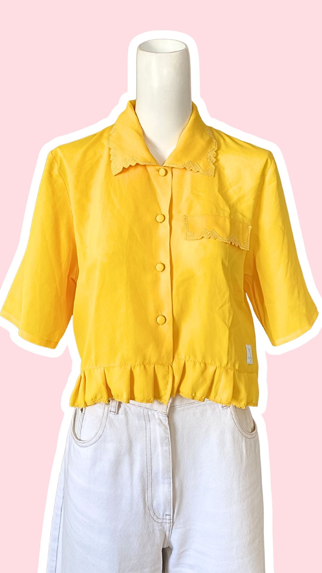 Froufrou • T. 32 à 36 • Chemise jaune et poche brodée