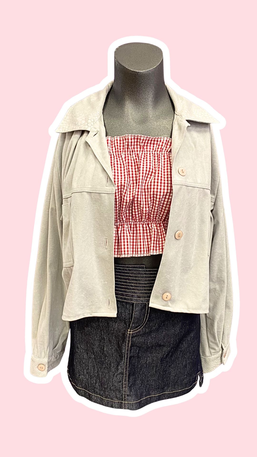 Cropped Jacket • T.34 à 40 • Veste courte gris douce