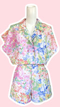 Ensemble short • T. L • ensemble coloré fleuris