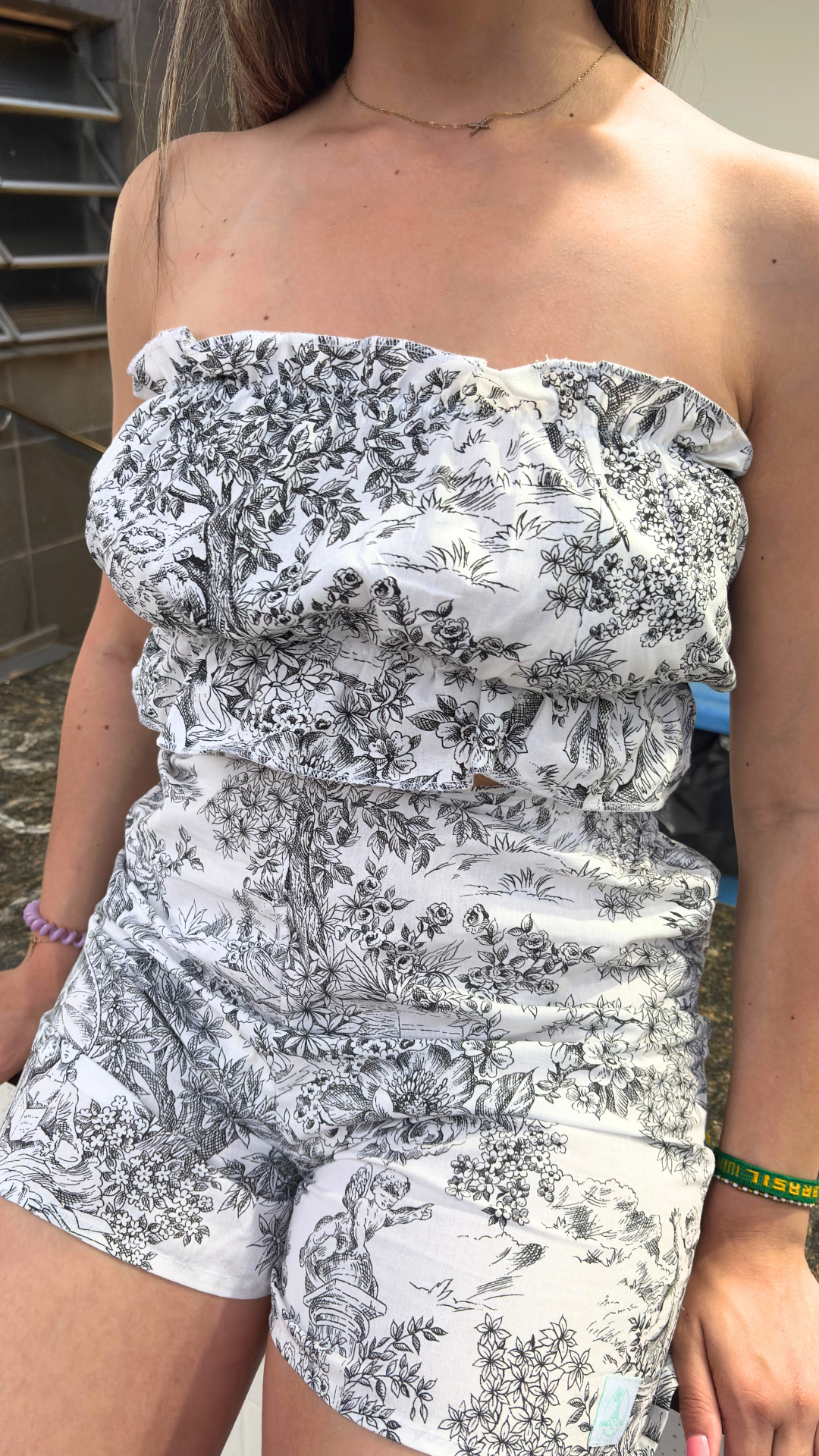 Short • T.XS/S à XL • Short coton toile de jouy noir