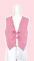 Veston réversible  • Taille unique • Veston motif vichy rouge