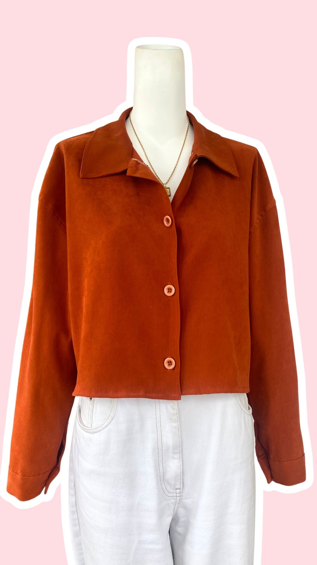 Cropped Jacket • T. 36 à 42 • Surchemise veste courte orange foncé