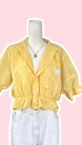 Intemporelle • T. 36 à 42 • Chemise crop top bouffante jaune