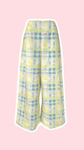 Pants • Taille M • Pantalon upcyclé carreaux jaune tons gris bleu