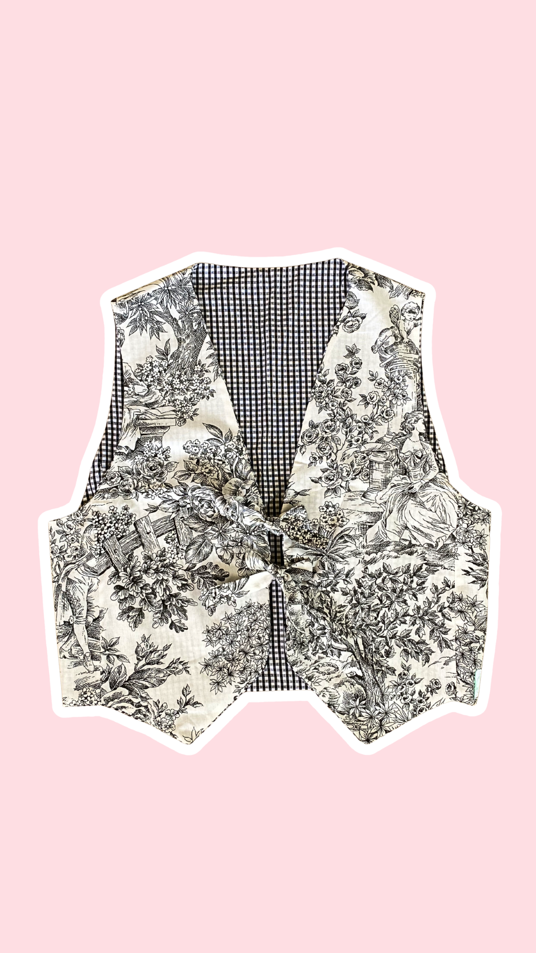 Veston réversible  • Taille unique • Veston motif toile de jouy noire