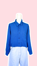 Cropped • T. 36 à 42 • Chemise crop top Naf Naf vintage carreaux bleu