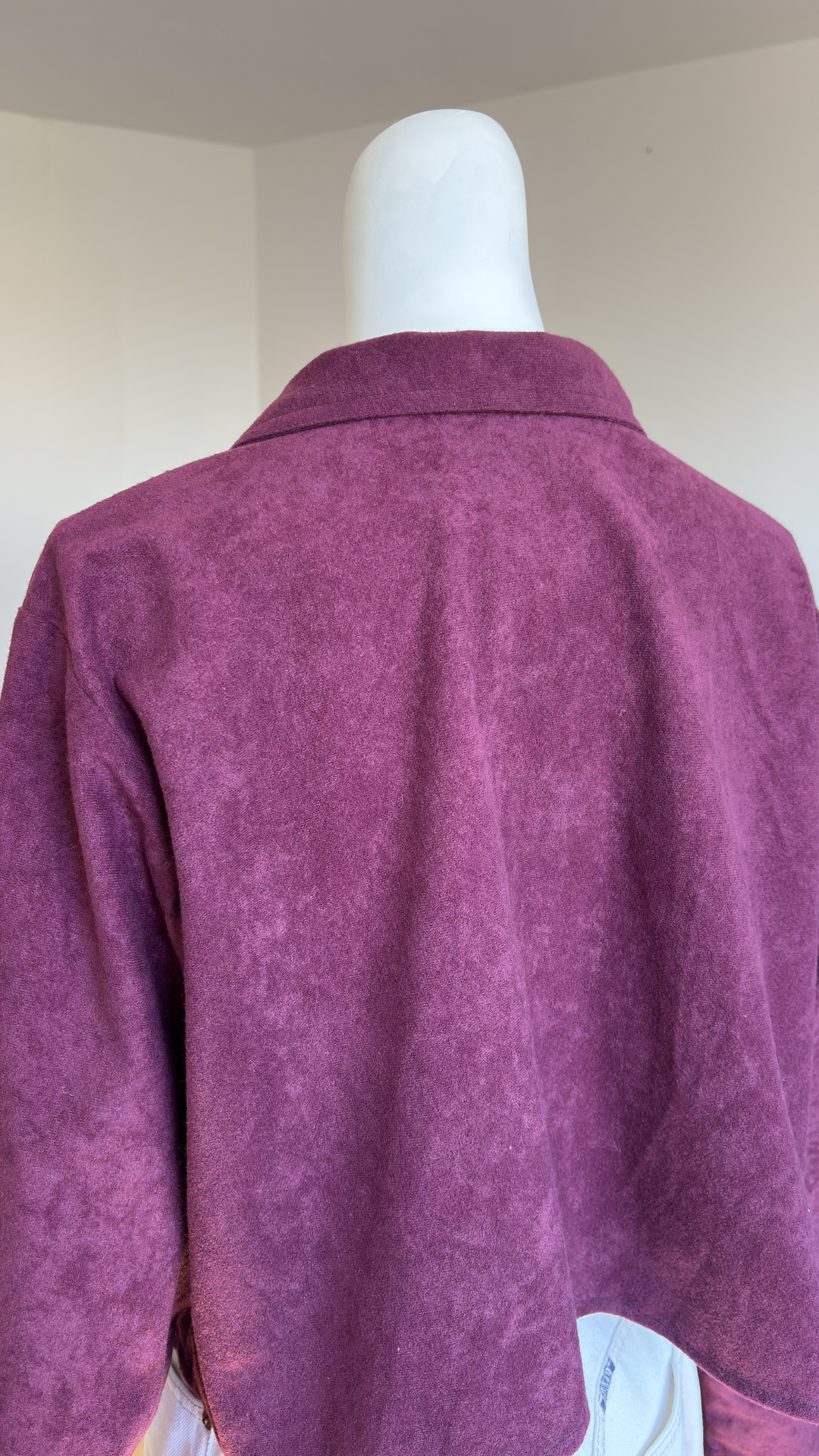 Cropped Jacket • T. 38 à 46 • Surchemise courte velours lie de vin