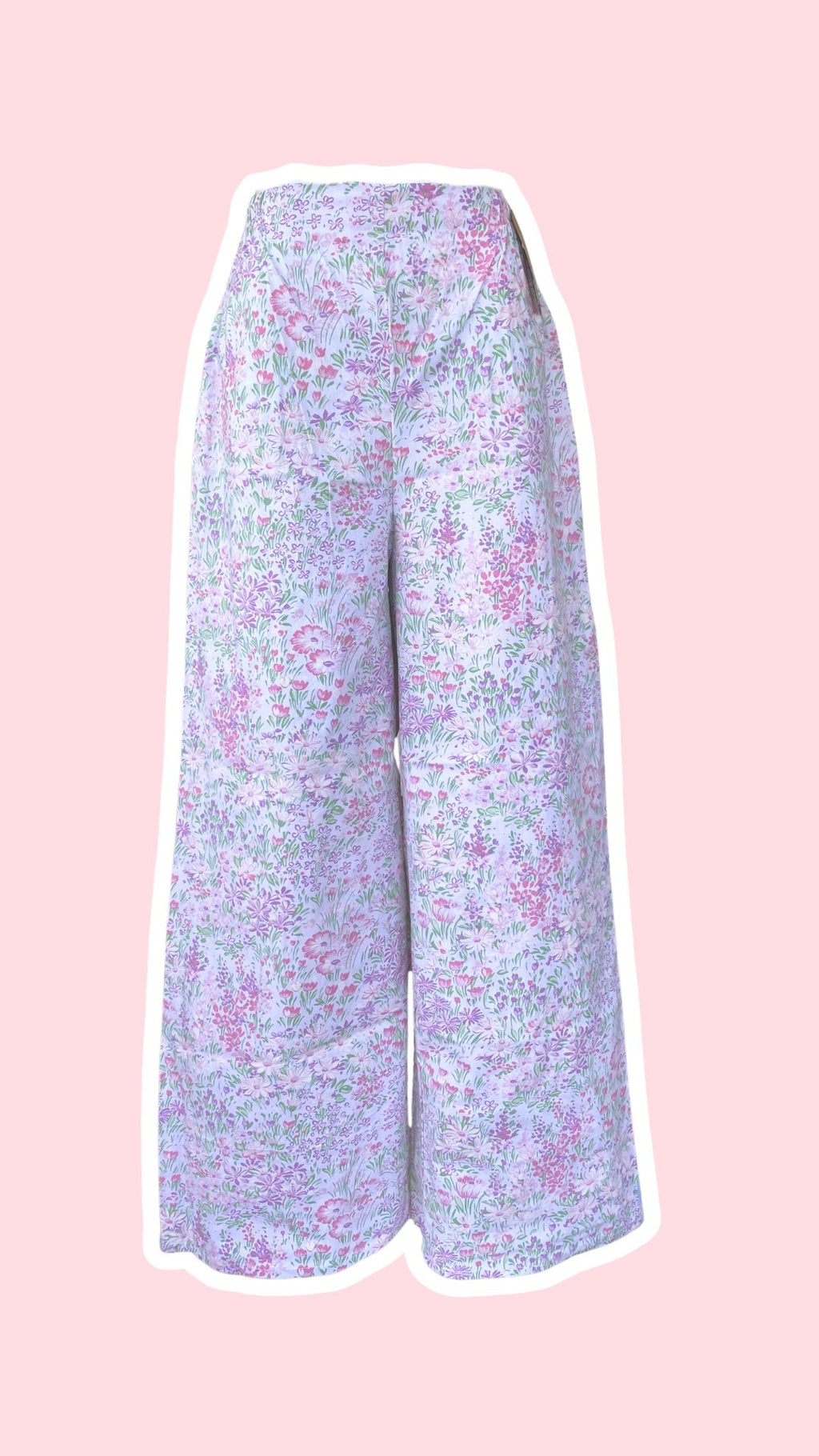 Pants • Taille XS/S • Pantalon upcyclé liberty rose lila vert