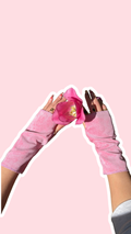 Mitaines •velours rose