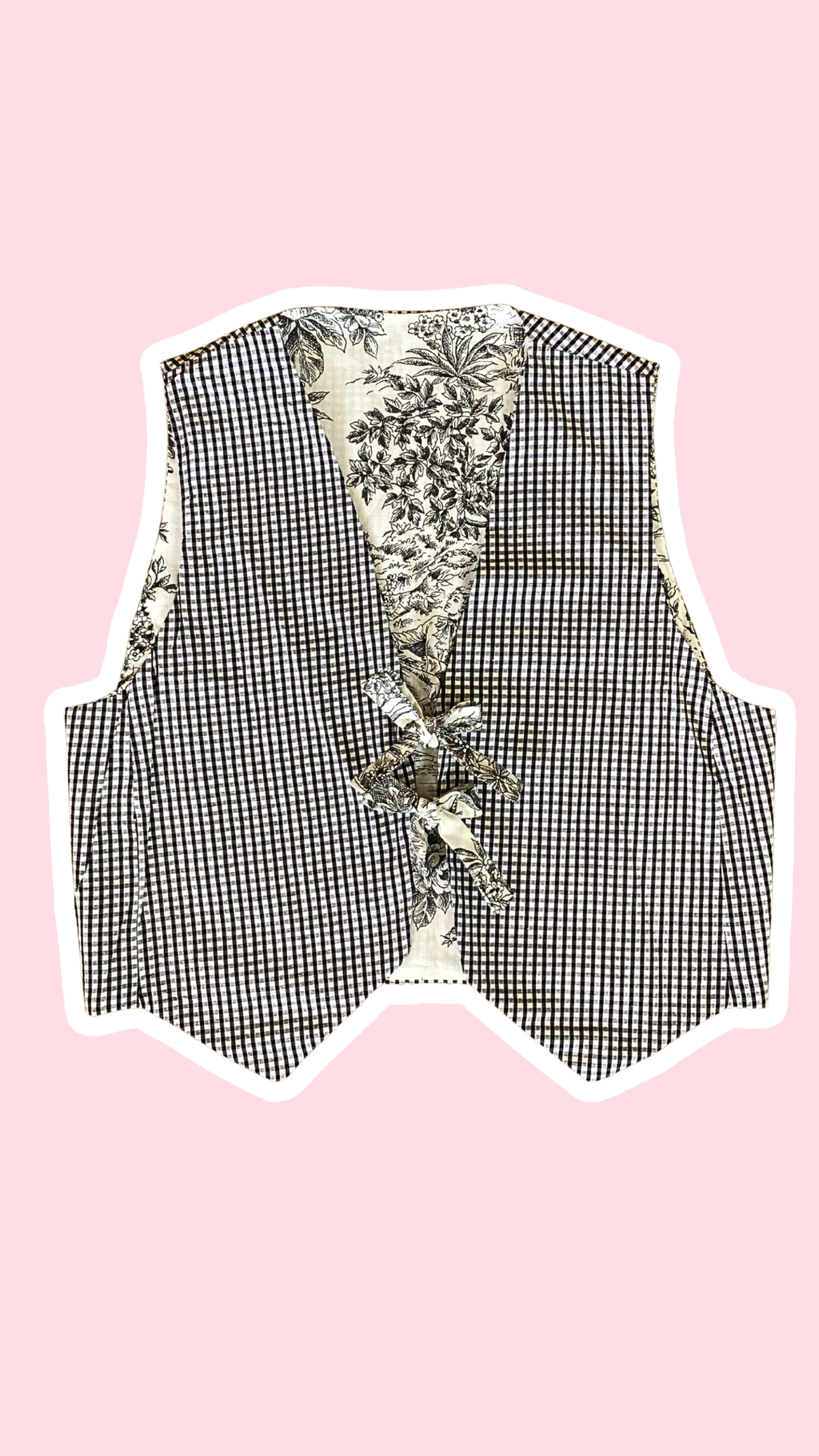 Veston réversible  • Taille unique • Veston motif vichy noir