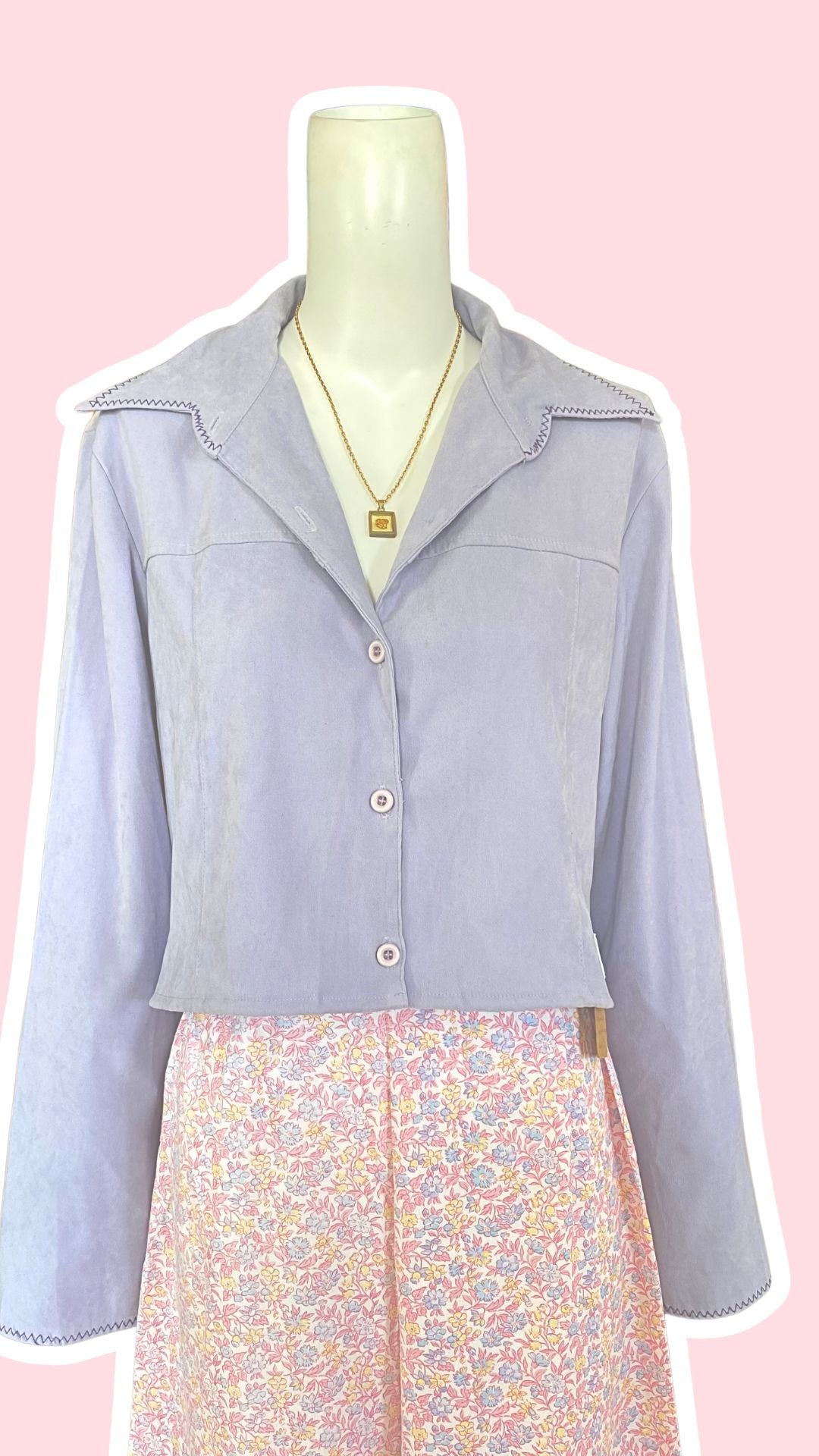 Cropped Jacket • T. 34 à 38 • Surchemise courte lila
