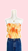 P'tis Ôh • T.XS • Haut bandeau à froufrou jaune et orange