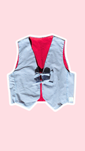 Veston réversible  • Taille unique • Veston vichy bleu clair & fushia
