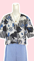 Froufrou • T. 36 à 44 • Chemise crop top motifs marins