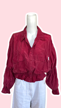 Intemporelle • T. 38 à 42 • Chemise courte manches longues bordeaux en soie