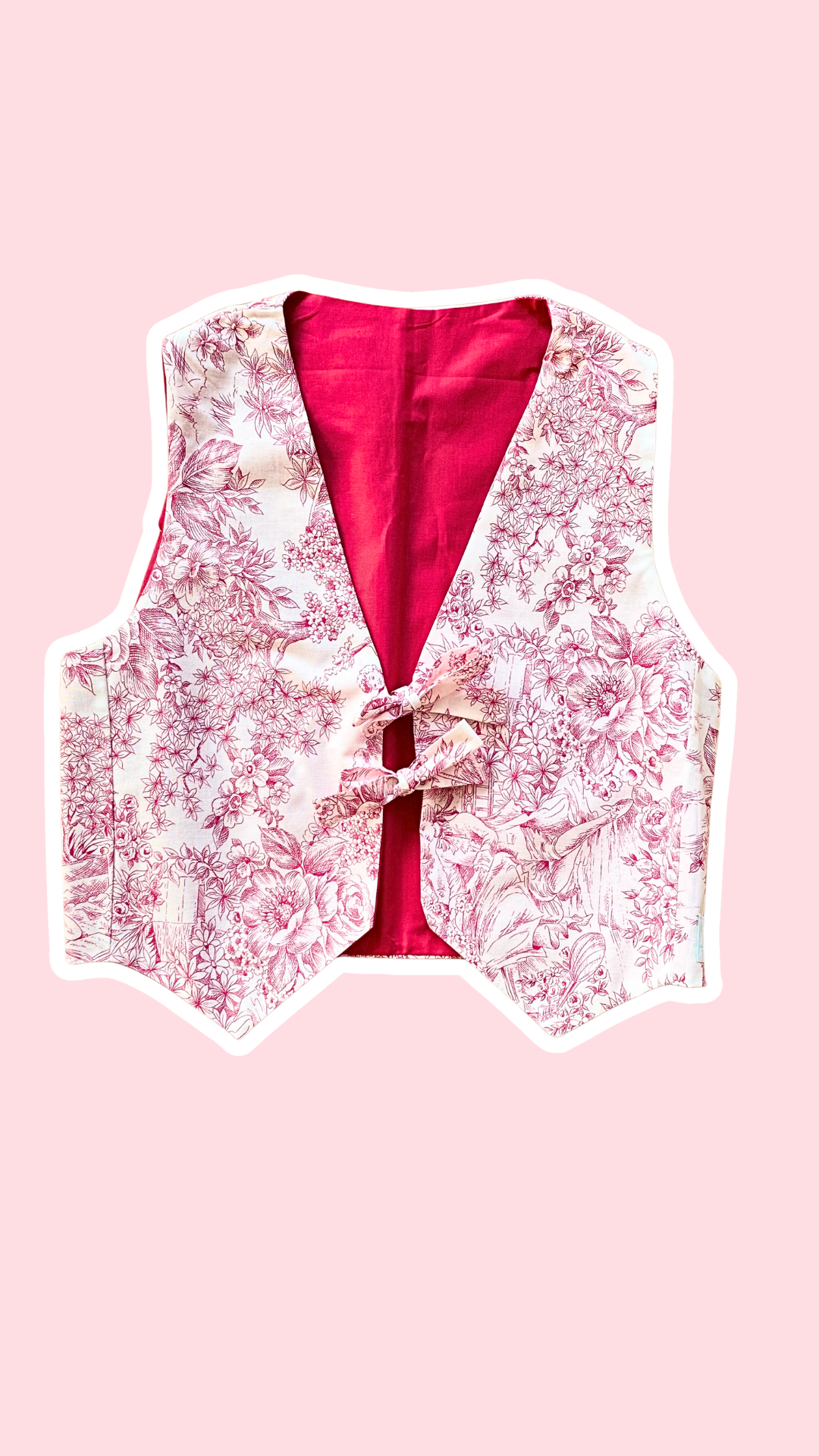 Veston réversible  • Taille unique • Veston motif jouy rose