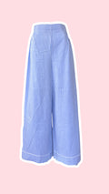 .Pants • Taille XS/S • Pantalon upcyclé à fines rayures bleu ciel et blanches
