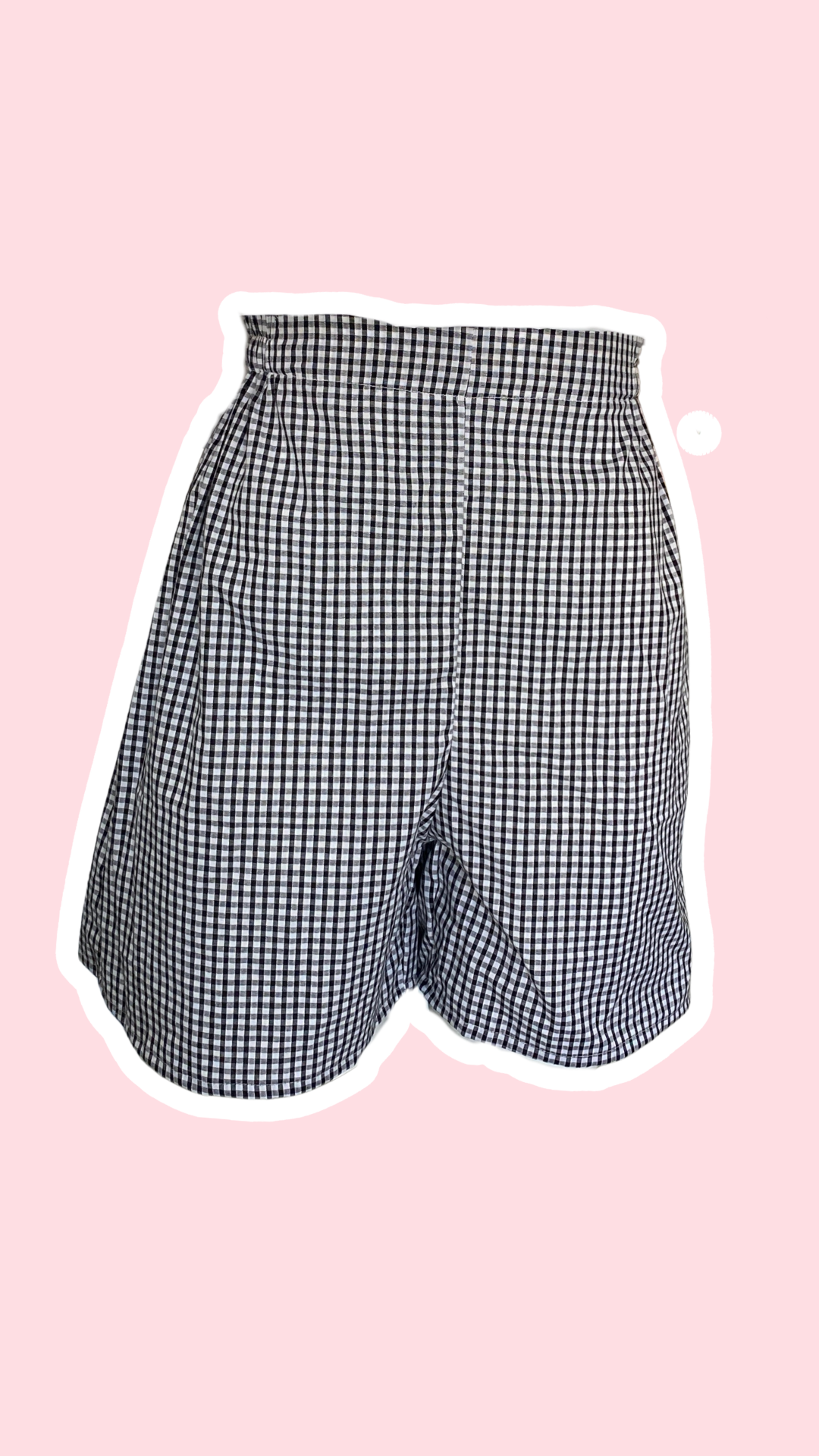 Short • T.XS/S à XL • Short coton vichy noir