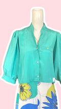 Cropped • T. 36 à 42 • Chemise vert d'eau satinée