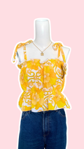 .P'tis Ôh • Taille L  • Haut bandeau coton blanc fleurs jaunes