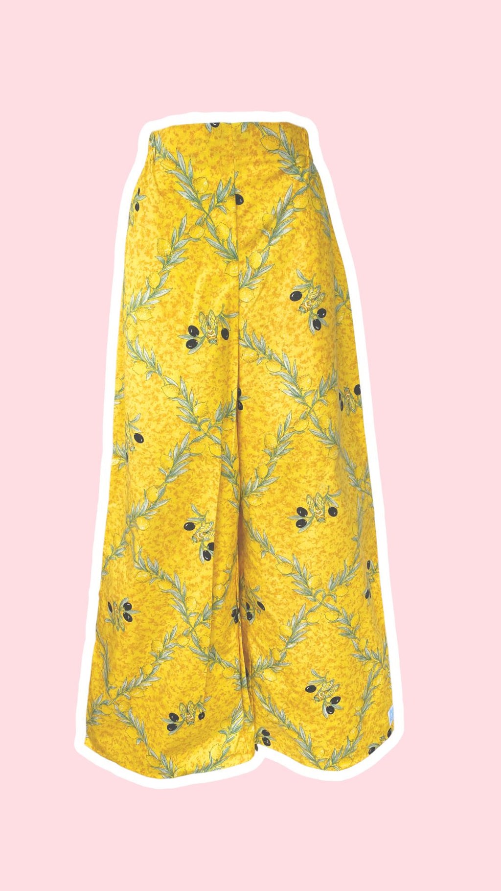 Pants • Taille M • Pantalon upcyclé provençal jaune citrons & cigales
