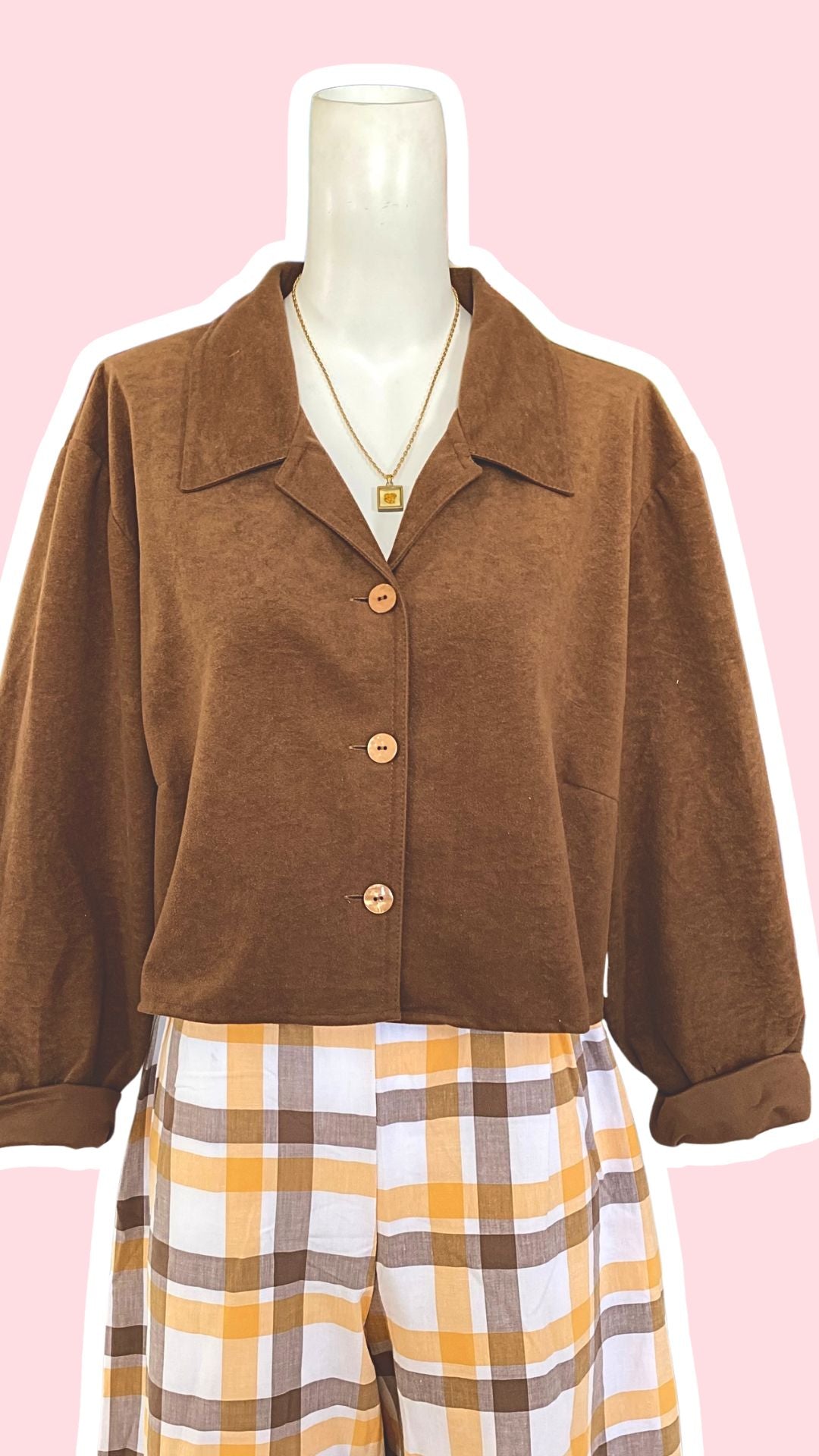 Cropped Jacket • T. 38 à 44 • Surchemise courte marron