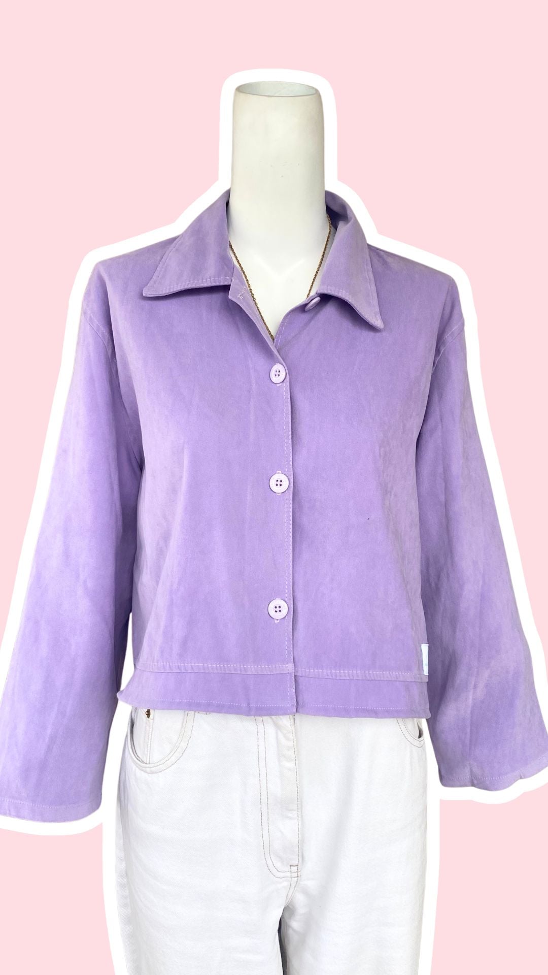 Cropped Jacket • T. 36 à 40 • Surchemise veste courte lila incroyable