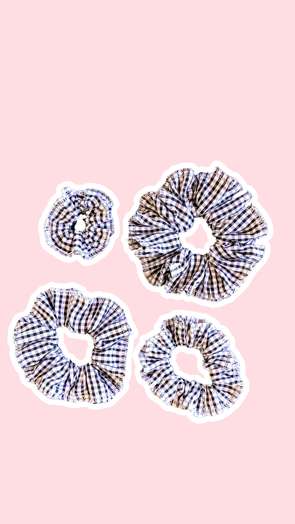 Scrunchy • T. XS à XL • Chouchou vichy noir