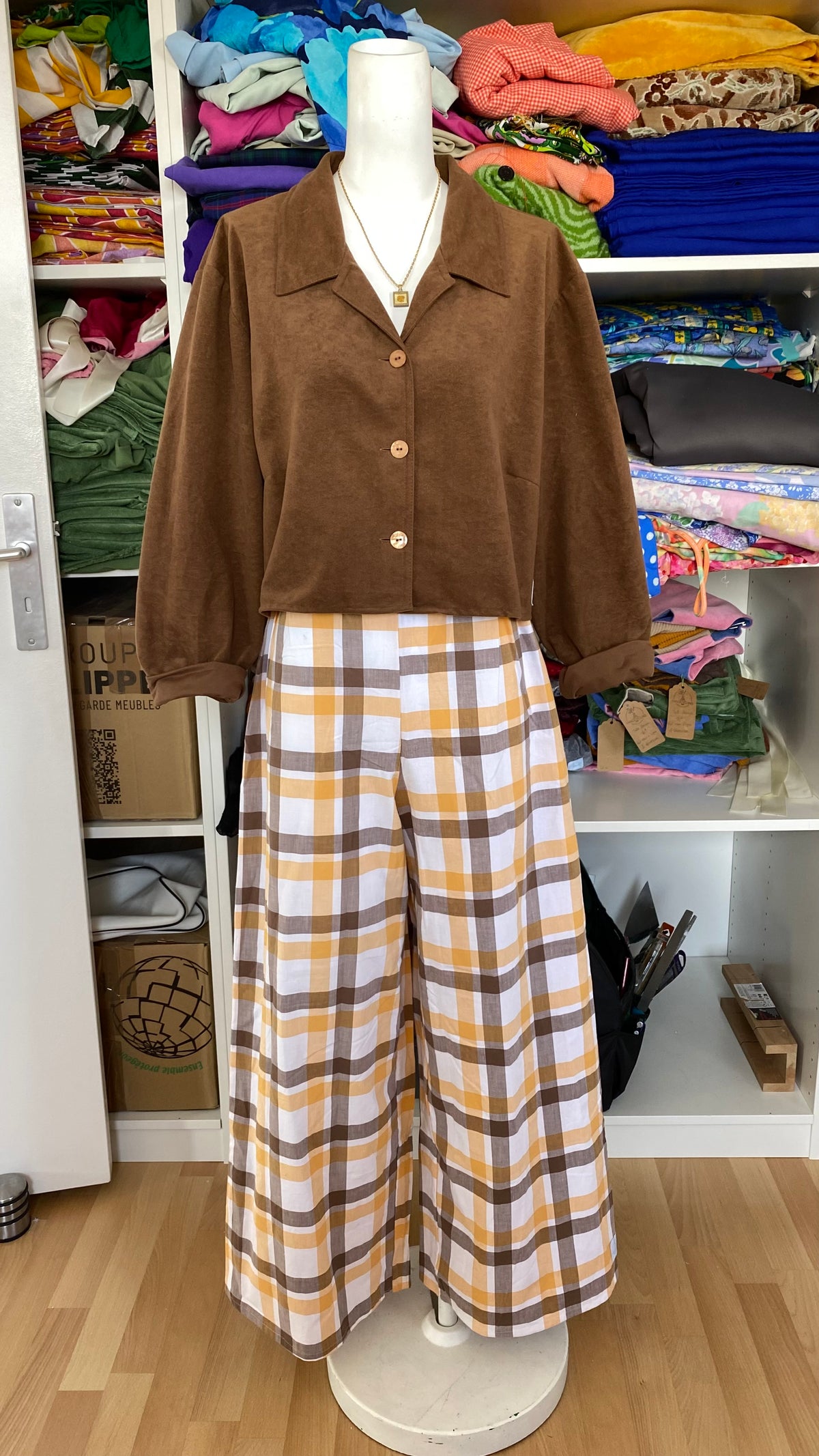 Pants • Taille M • Pantalon upcyclé à carreaux