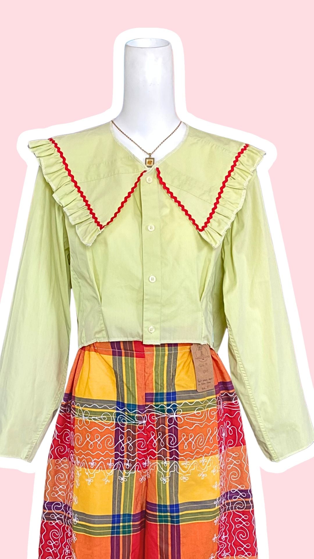 Sweaties • T.34 à 38 • Chemise grand col vert pomme