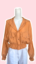 Intemporelle • T. 38 à 44 • Chemise courte manches longues soie orange